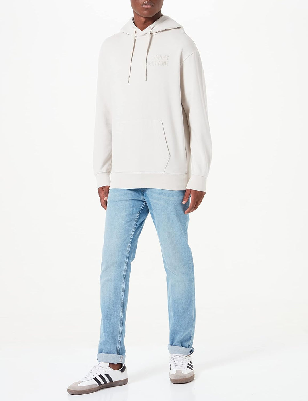 Replay Herren Kapuzenpullover, 019 Light Grey