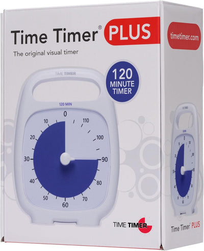 Time Timer Plus 120 Minuten visueller Countdown-Uhr Make Time Edition mit Notizblock – für Kinder im