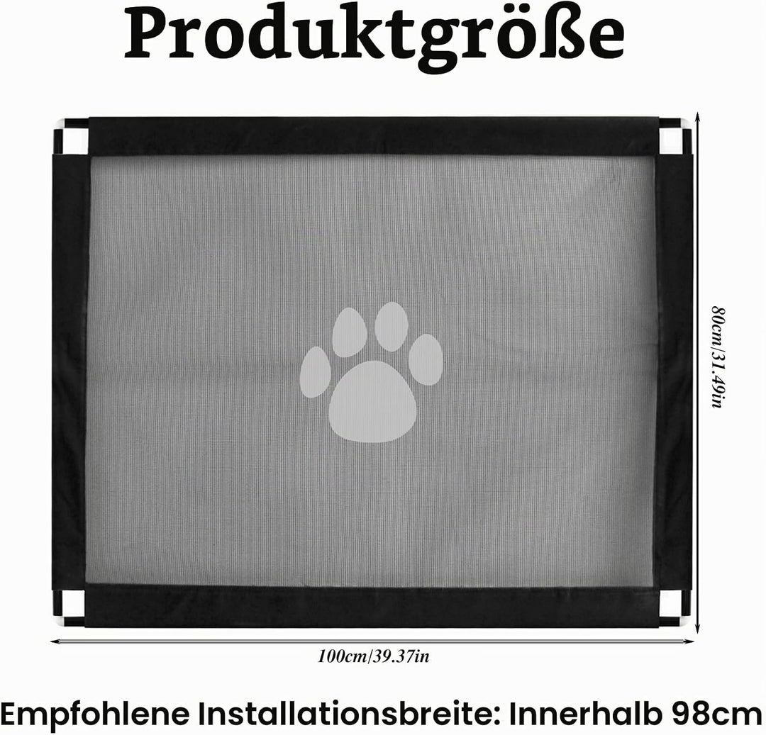 Treppenschutzgitter: 100×80 cm Türschutzgitter ohne Bohren, Hundeschutzgitter Absperrgitter für Haus