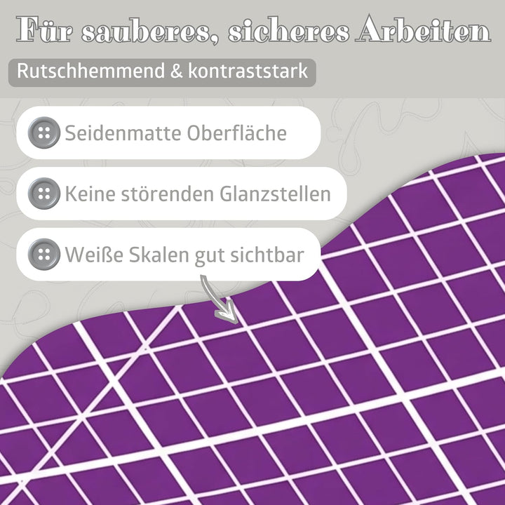 SEMPLIX Schneidematte A1 in Grün, Rosa, Grau, Türkis, Lila. Ideal fürs Basteln, Nähen und Patchworke