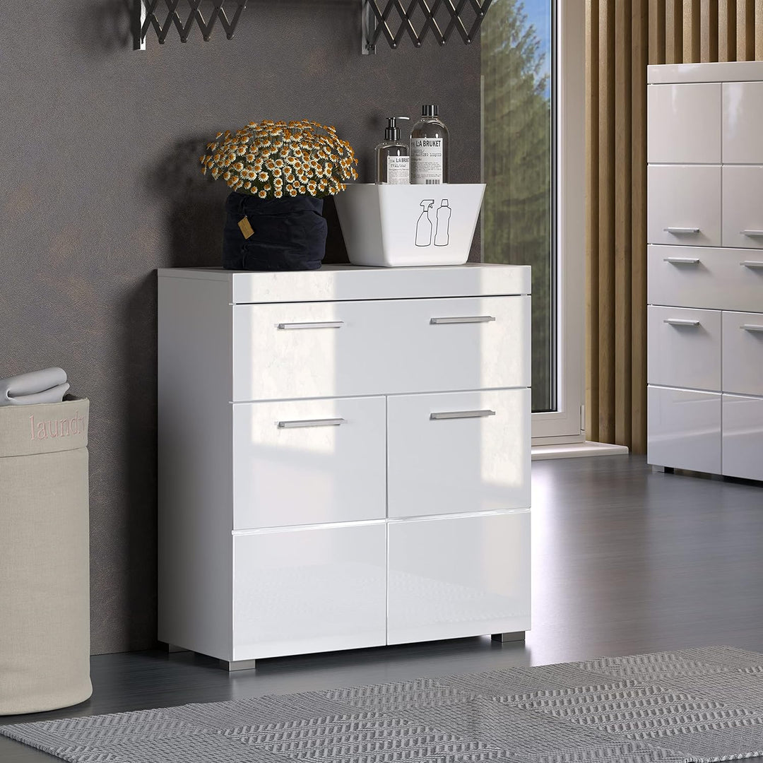 trendteam smart living - Kommode breit - Bad - Amanda - Aufbaumass (BxHxT) 73 x 79 x 31 cm - Farbe W