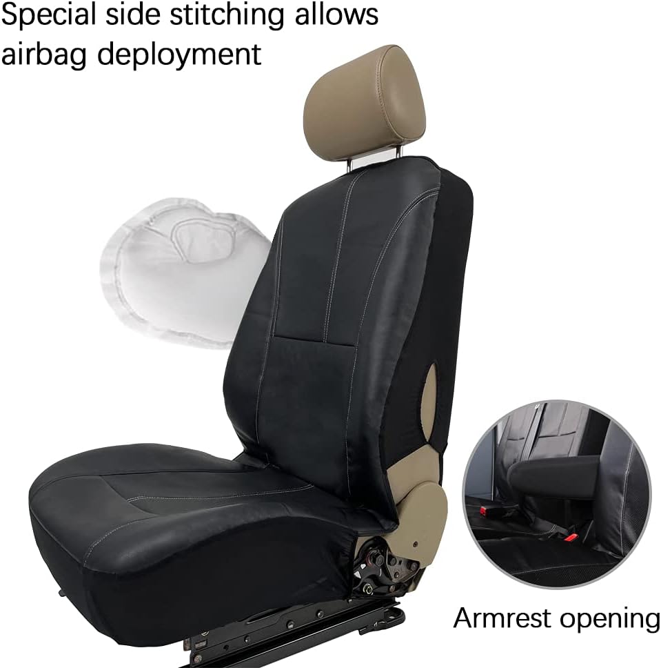 TOYOUN Universal Auto-Sitzbezüge für Transporter LKW Vorn Autositzbezüge Kunstleder Sitzbezug Fahrer