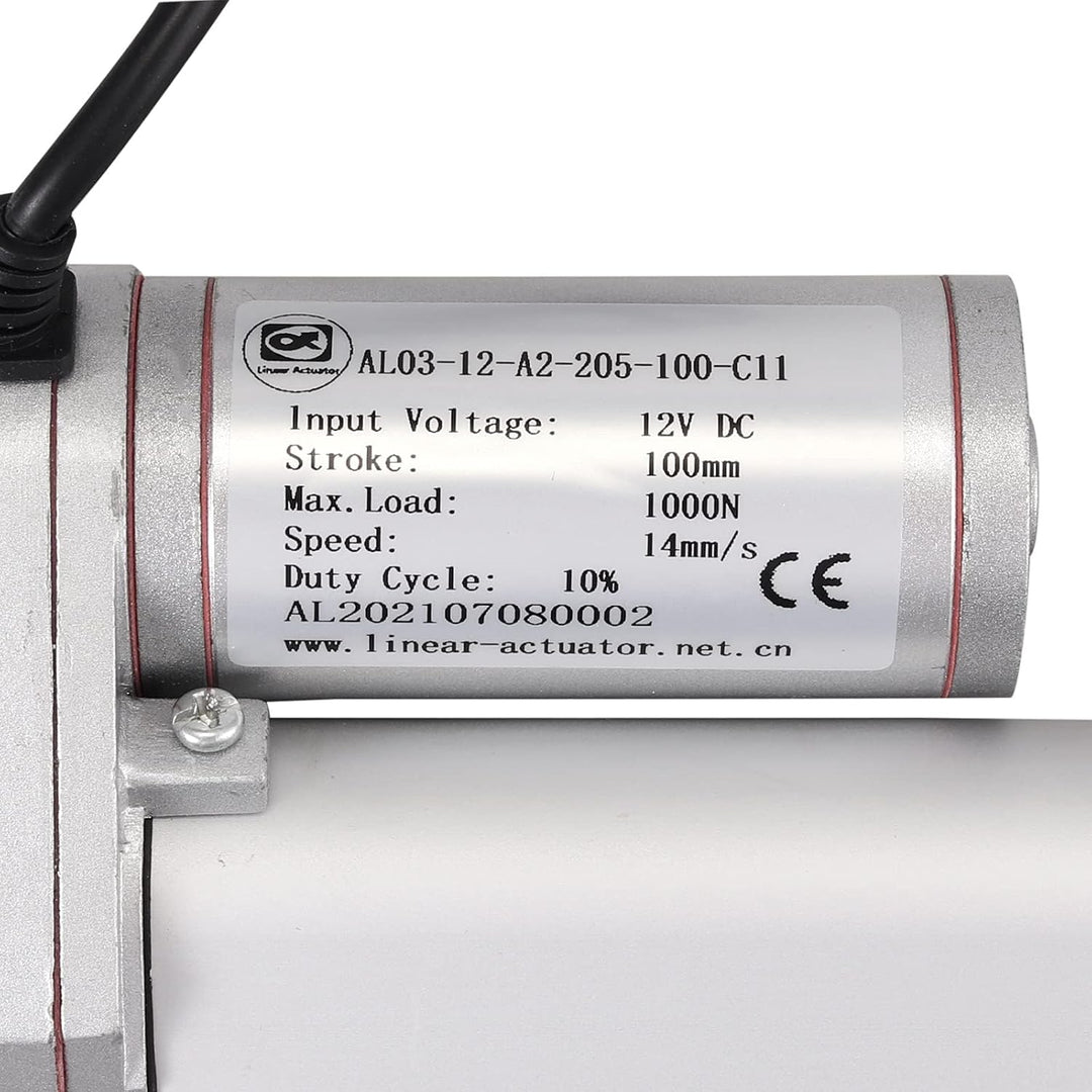 EYPINS Linearantrieb Linearmotor 12V, 1000N 100mm Hub max Linearantrieb, Toröffner Verstellantrieb L