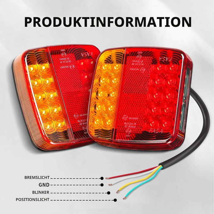 Qiping 2 Stk Rückleuchten Satz für KFZ Anhänger, 12V Universal Rücklicht Rücklichter Beleuchtung mit