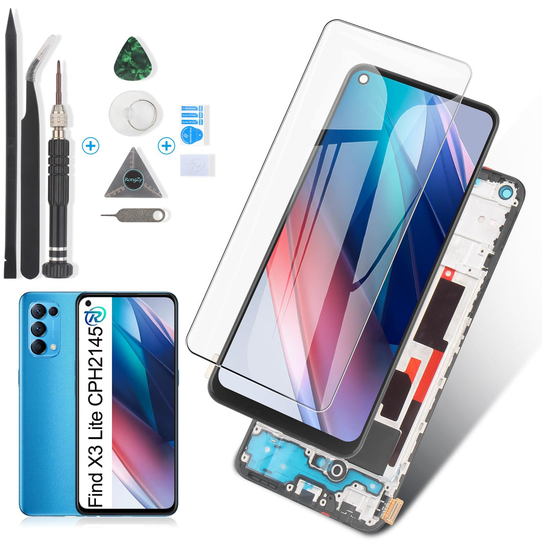 RongZy für Oppo Find X3 Lite LCD Bildschirmersatz für CPH2145 Touchscreen Digitalisierer Display mit