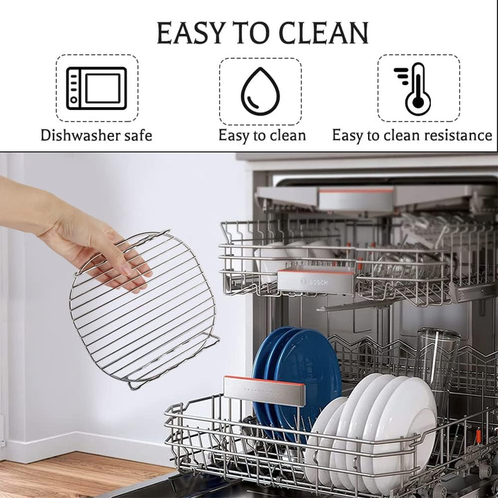 Heissluftfritteuse Zubehör, dellyy Airfryer Zubehör, Air Fryer Rack 17 cm, Rack Heissluftfritteuse,