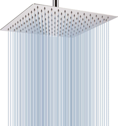 30cm Grosser Regenbrause - Voolan Quadrat Hochdruck Duschkopf aus Edelstahl 304 - Komfortables Dusch
