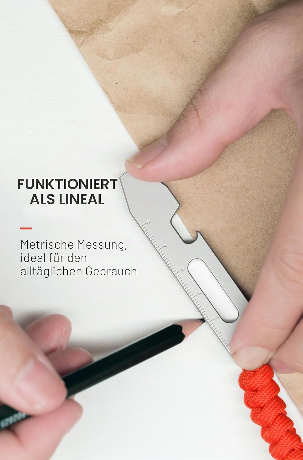 KEEPO LINK Titan EDC Brecheisen Multitool, 4-in-1 Hebelwerkzeug mit Flaschenöffner, Sechskantschlüss