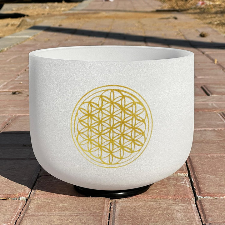 Flower of Life Sound Healing Bowl Kristall Klangschale 528hz Crystal Singing Bowl 8 inch，C Note Wurz