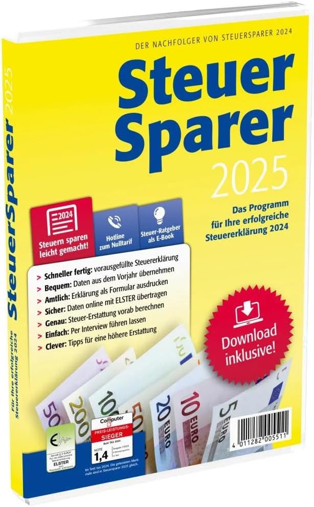 LIDL STEUER 2025 für Steuererklärung 2024 am PC. ELSTER Klare Strukturiert Steuerprogramm Download C