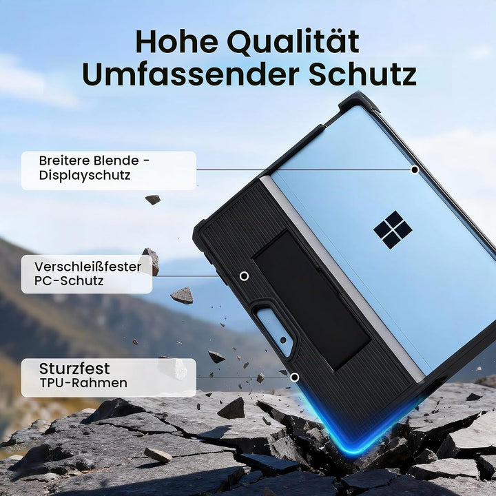 Omnpak Hülle für Microsoft Surface Pro 11/10/9, Stossfeste Robuste Hartschalen Schutzhülle Multi-Bet