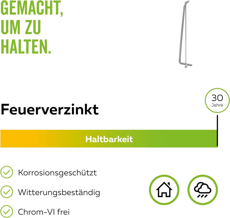 Alberts 215484 Sturmanker mit Erddorn | feuerverzinkt | Gesamthöhe: 637 mm | 2er Set