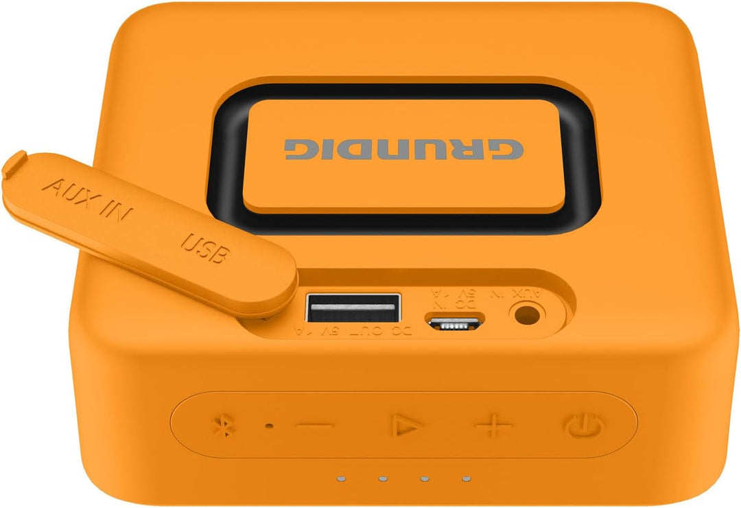 Grundig GBT Jam Orange Bluetooth Lautsprecher, Soundbox, 3.5 W RMS, Bluetooth 5.0, bis zu 30 Meter R