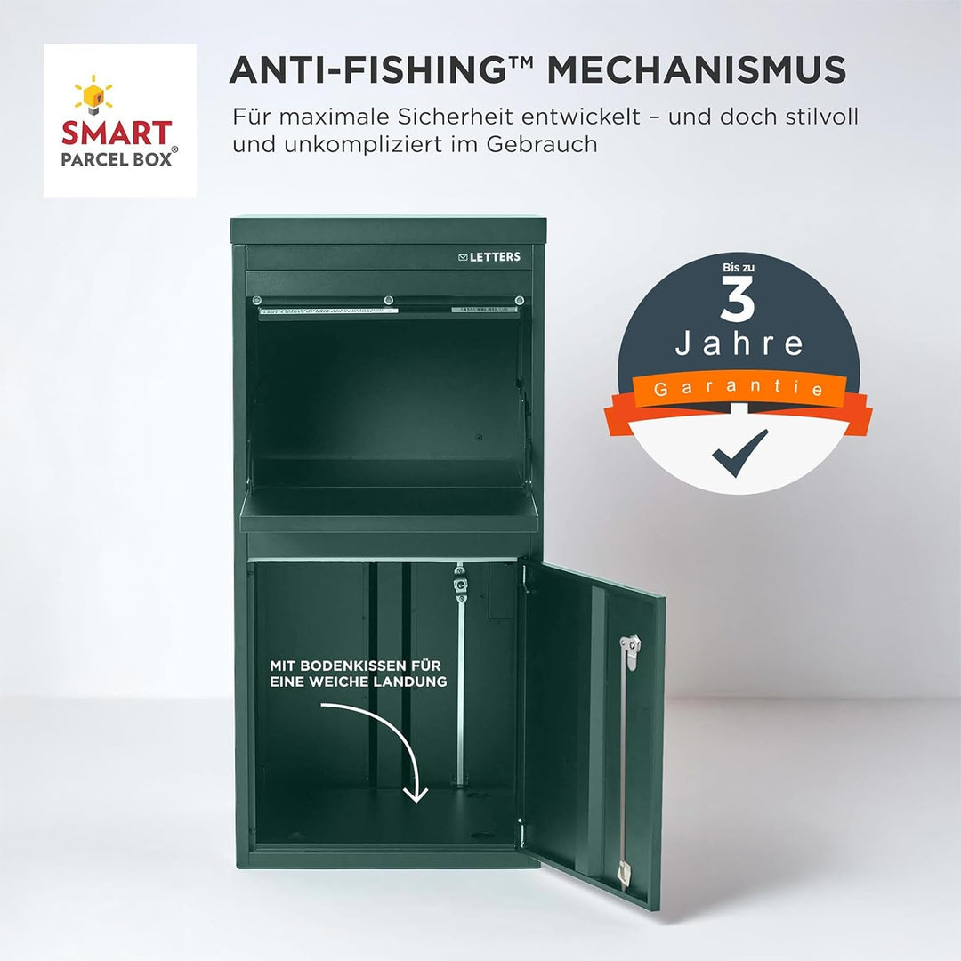 SMART PARCEL BOX XXL Paketbox für draussen, Paketbriefkasten zum Einbauen, zur Wandmontage oder frei