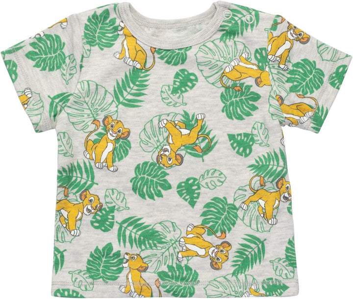 Disney Lion King Simba Baby Boys 3 Piece Outfit Set: Overalls T-Shirt Hat 12 Months