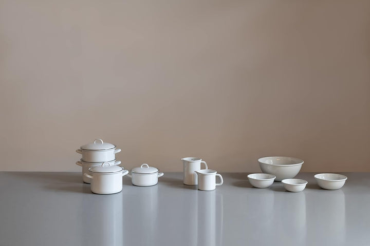 Riess, 0130-033, Kasserolle mit Deckel, CLASSIC- WEISS, Durchmesser 20 cm, Inhalt 2 Liter, Höhe 13.6