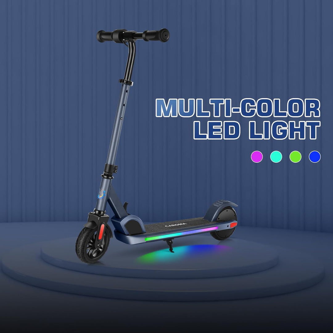 Caroma E Scooter Kinder von 8-12 Jahren,bis zu 16 km/h & 8 km,Elektroroller Kinder mit Bunte Leuchte