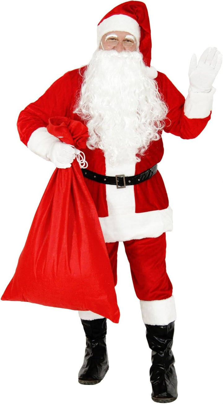Foxxeo Premium Weihnachtsmann Kostüm für Herren - Grösse M-XXXXL - 9-teilig