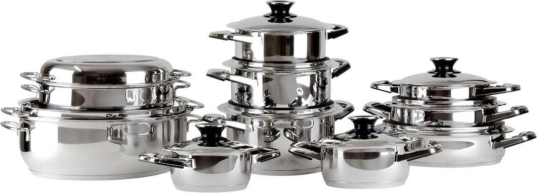 Töpfe Pfannen Bräter Collection, alle Herdarten + Induktion, hochwertiger 18/10 Edelstahl, Deckel mi
