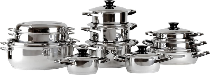 Töpfe Pfannen Bräter Collection, alle Herdarten + Induktion, hochwertiger 18/10 Edelstahl, Deckel mi