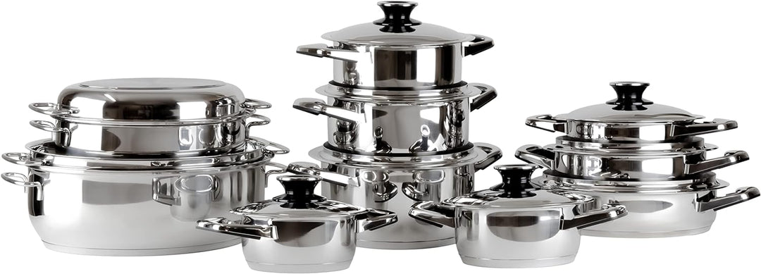 MABAMAHO Töpfe Pfannen Bräter Collection, alle Herdarten + Induktion, hochwertiger 18/10 Edelstahl,