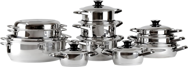 MABAMAHO Töpfe Pfannen Bräter Collection, alle Herdarten + Induktion, hochwertiger 18/10 Edelstahl,