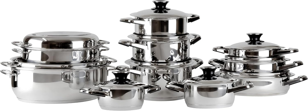 Töpfe Pfannen Bräter Collection, alle Herdarten + Induktion, hochwertiger 18/10 Edelstahl, Deckel mi