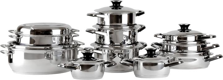 Töpfe Pfannen Bräter Collection, alle Herdarten + Induktion, hochwertiger 18/10 Edelstahl, Deckel mi