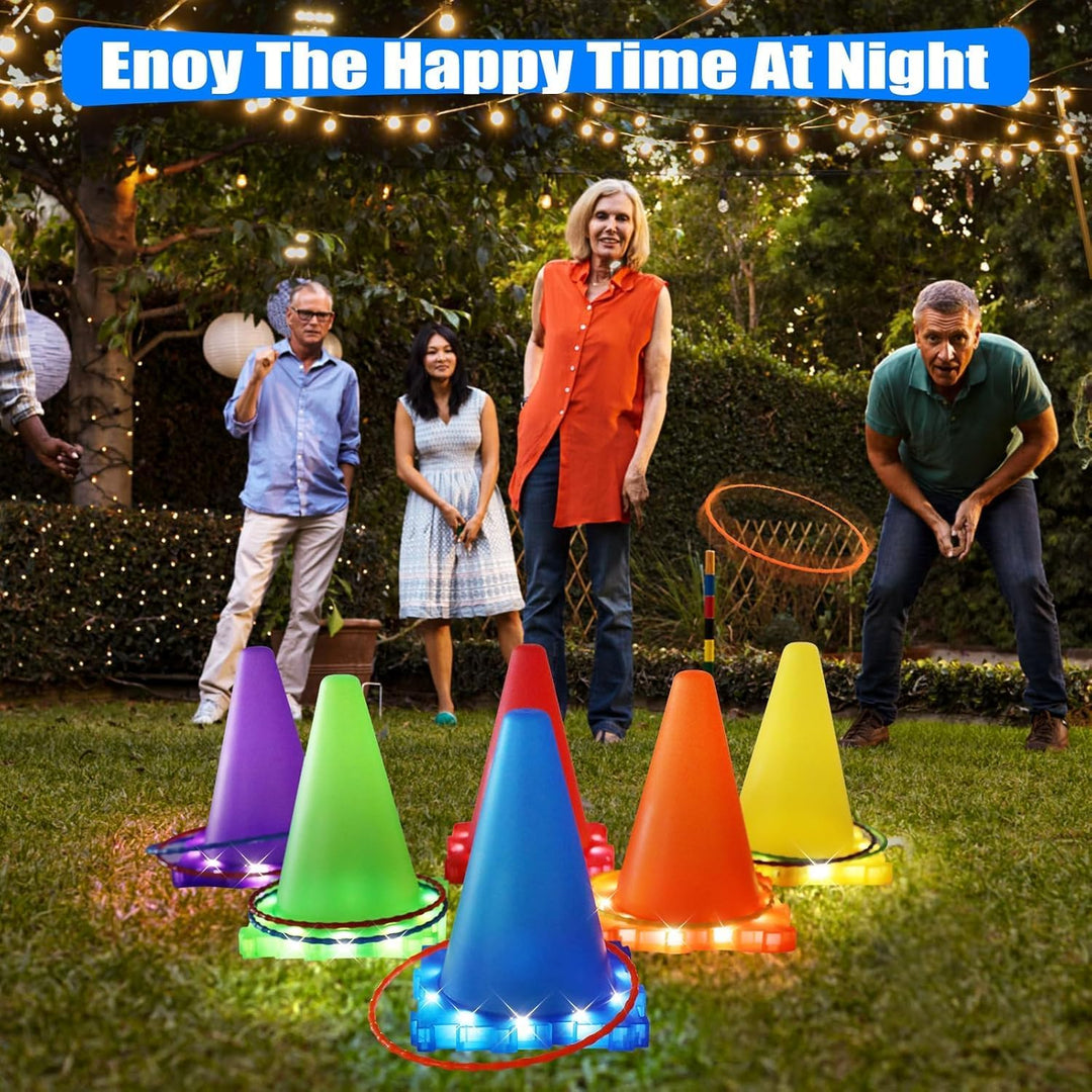 VATOS Light Up Wurfspiele Outdoor Spiele gartenspiele für Kinder 3 4 5 6 Jahre, Ball & Ring & Bean B