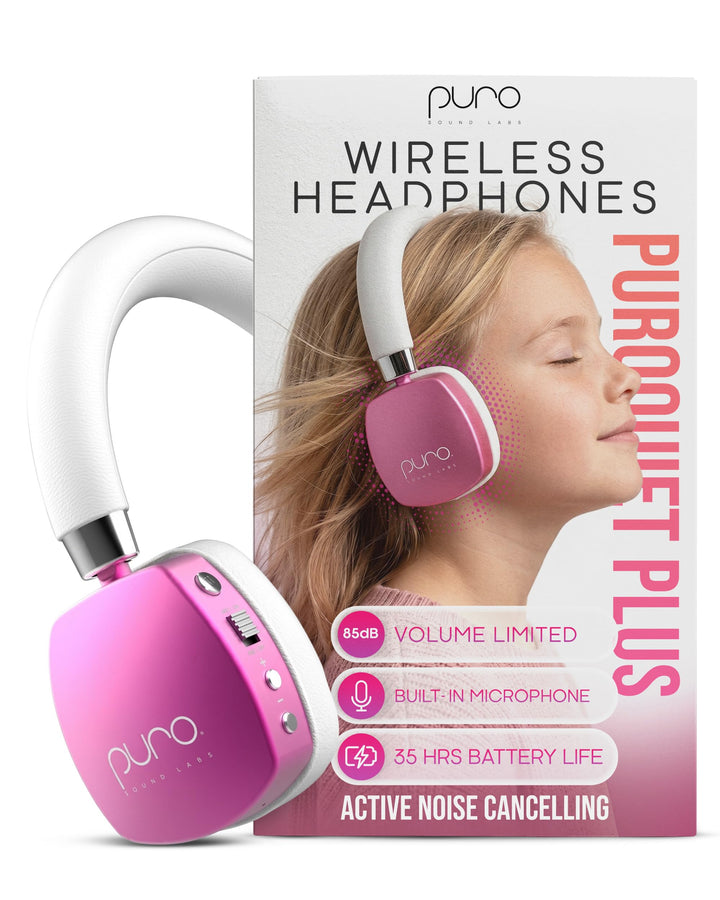 Puro Sound Labs PuroQuiet Plus Lautstärkebegrenzte On-Ear Active Noise Cancelling Bluetooth Kopfhöre