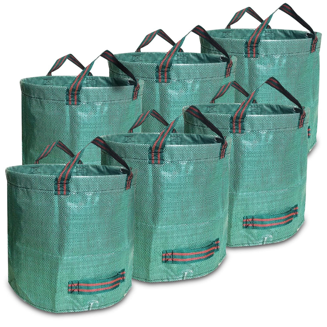 6er Set Gartensack -500L Gartenabfallsack mit extra verstärktem Boden -Heavy Duty Gartenarbeit Säcke