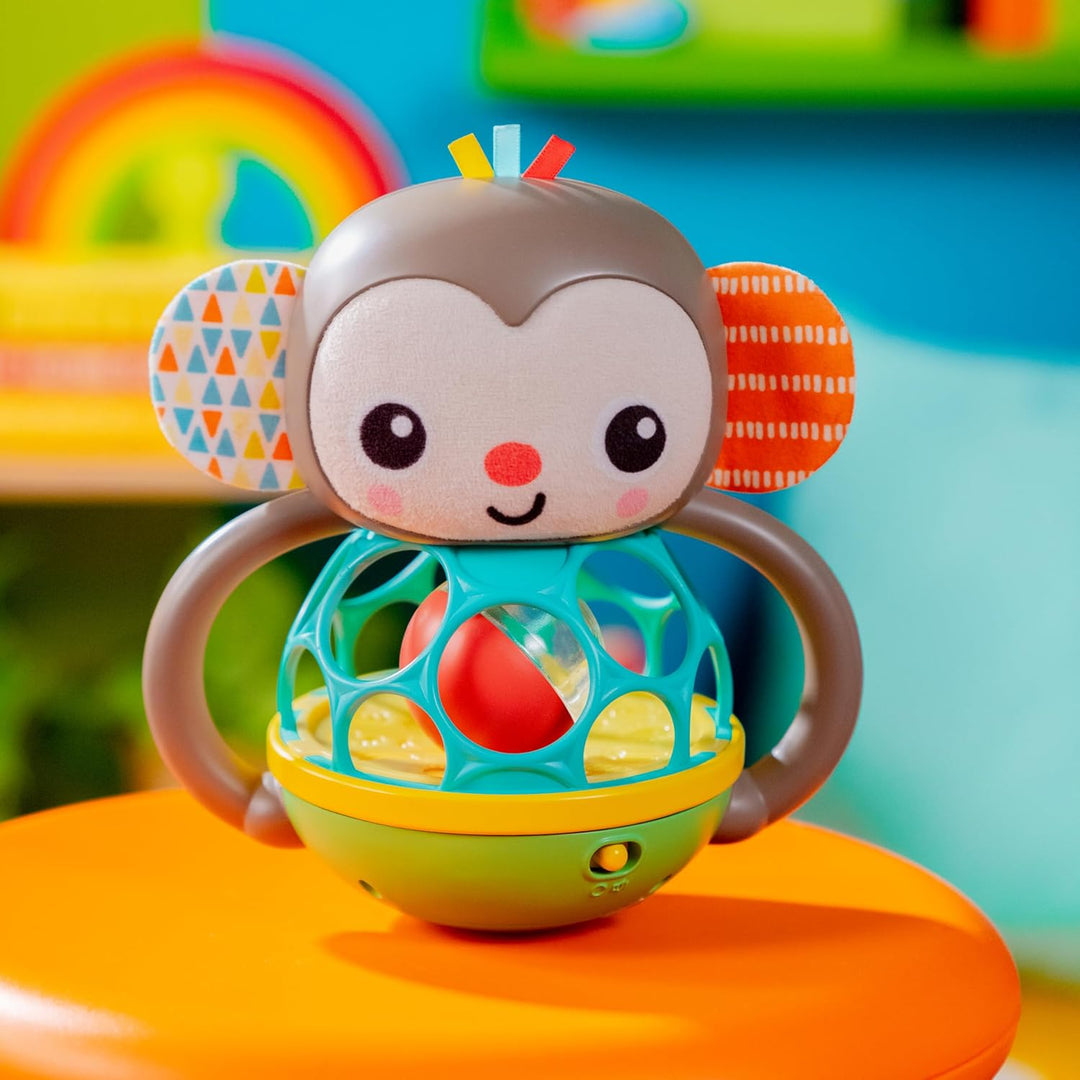 Bright Starts, Grab & Giggle AFFE Leuchtendes Musikalisches Rasselspielzeug mit leicht zu greifendem