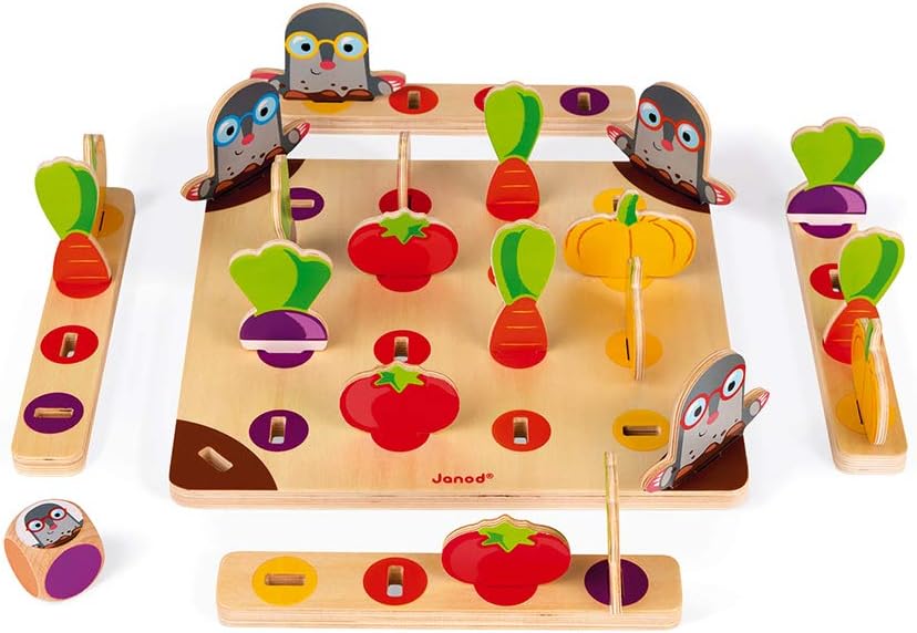 Janod J08246 Kombinationsspiel Maulwurf Gare À La Taupe!