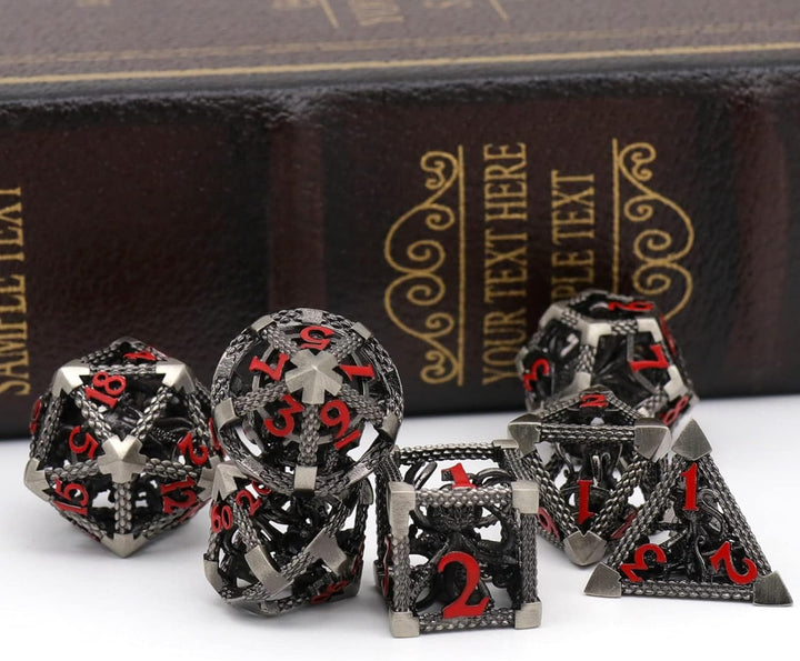 DND Würfelset Rollenspiel, Polyedrische Würfel Set D&amp;D Würfel Set Metall ZHOORQI 7 Stück Der Cthulhu