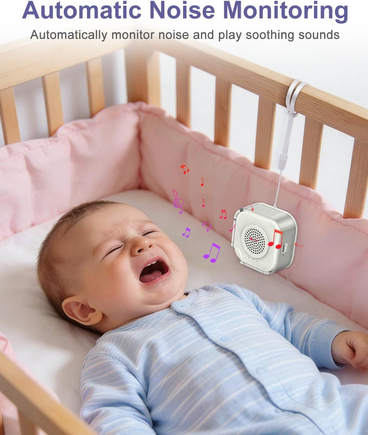 White Noise Machine Baby, Weisses Rauschen mit 28 Klängen, 3 Helligkeit Warmweisse Nachtlicht, Noise