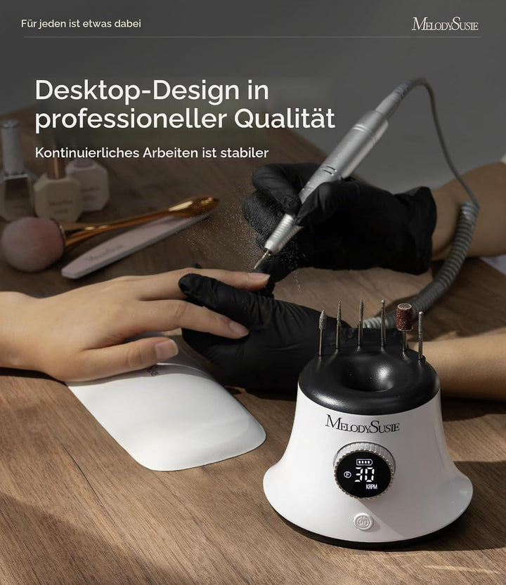 MelodySusie Elektrischer Nagelfräser, SC320G 30000U/MIN Professionelles Nagelfeilen-Bit &amp; Schleifbän