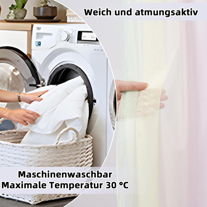 GFCC Betthimmel aus Tüll für Kinder, 2 Stück Hausbett Himmel Set 135x350cm, Leichter & Geruchsneutra