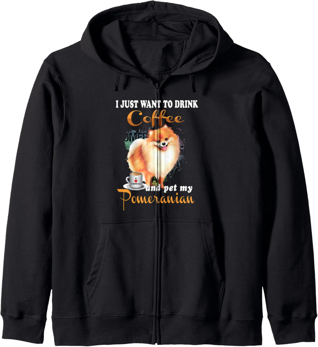 I Just Want to Drink Coffee Pet My Pomeranian Dog Women's Kapuzenjacke