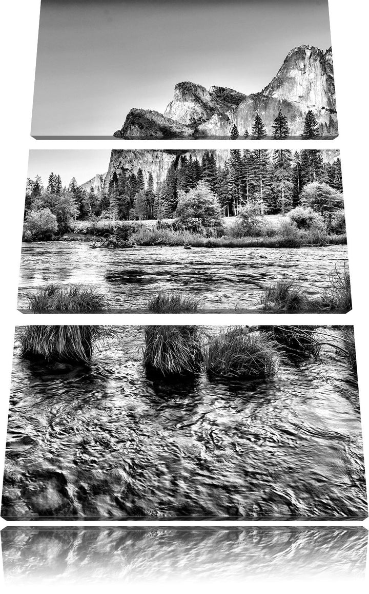 Pixxprint Berglandschaft als Leinwandbild/Grösse: 3 Teilig (120x80) cm/Wandbild/Kunstdruck/fertig be