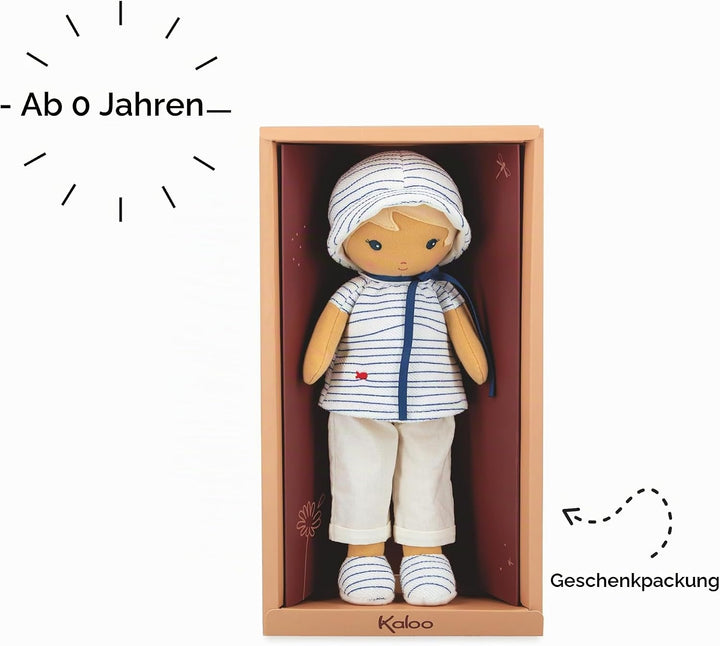 KALOO - Tendresse - Meine Erste Stoffpuppe Eli - 32 cm Grosse Puppe - Matrosenstil - Hübsche Geschen
