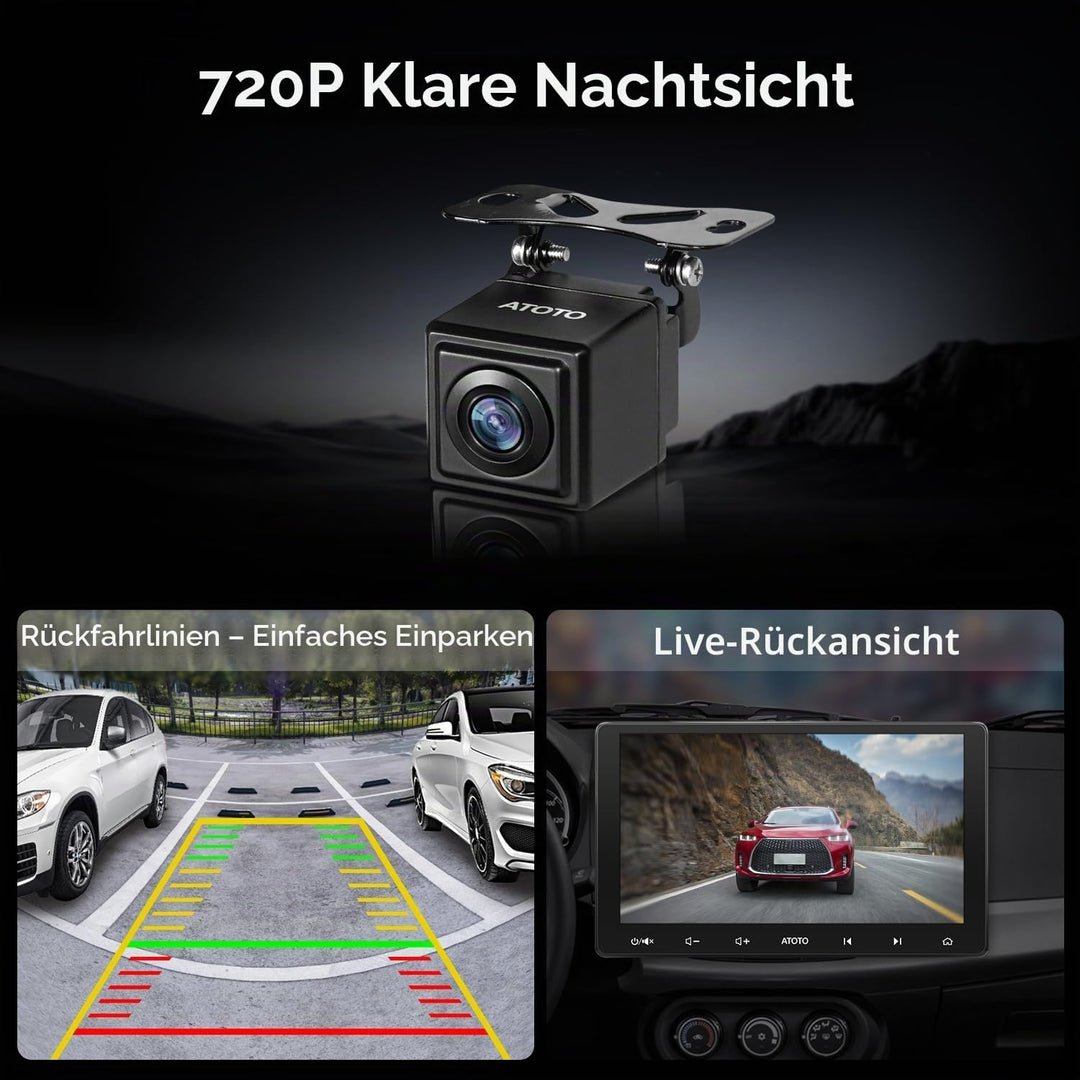 AC-HD02LR 720P Rückfahrkamera mit Live-Ansicht, 150º Weitwinkel, Nachtsicht, IP67 Wasserdicht, Nur K