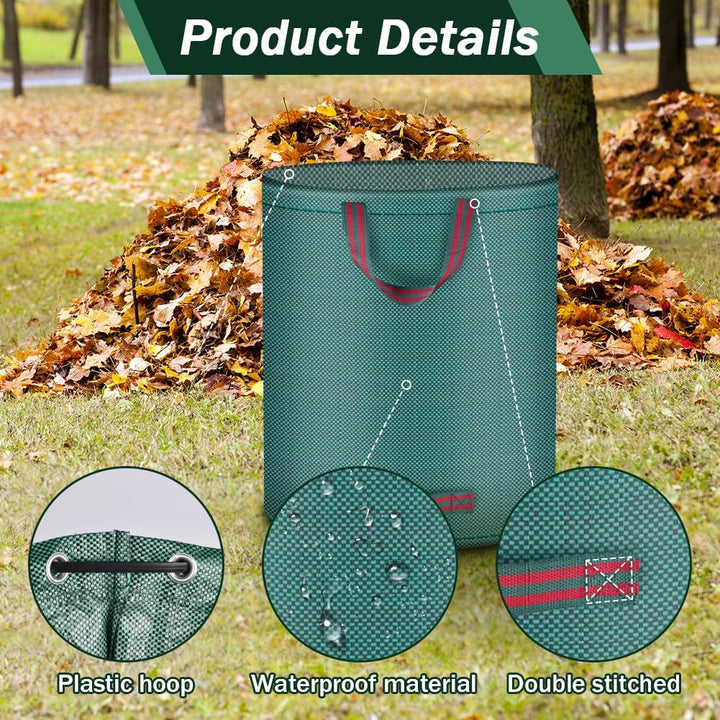 Flintronic Gartenabfallsack, Gartensäcke für Gartenabfälle 3X 300l, Grünschnittsäcke faltbar, Garten