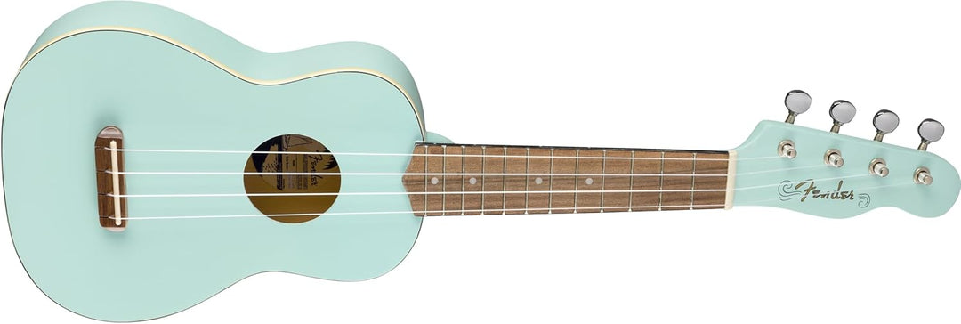 Fender Venice Sopran-Ukulele, Walnuss-Griffbrett, Daphne Blue blau, blau