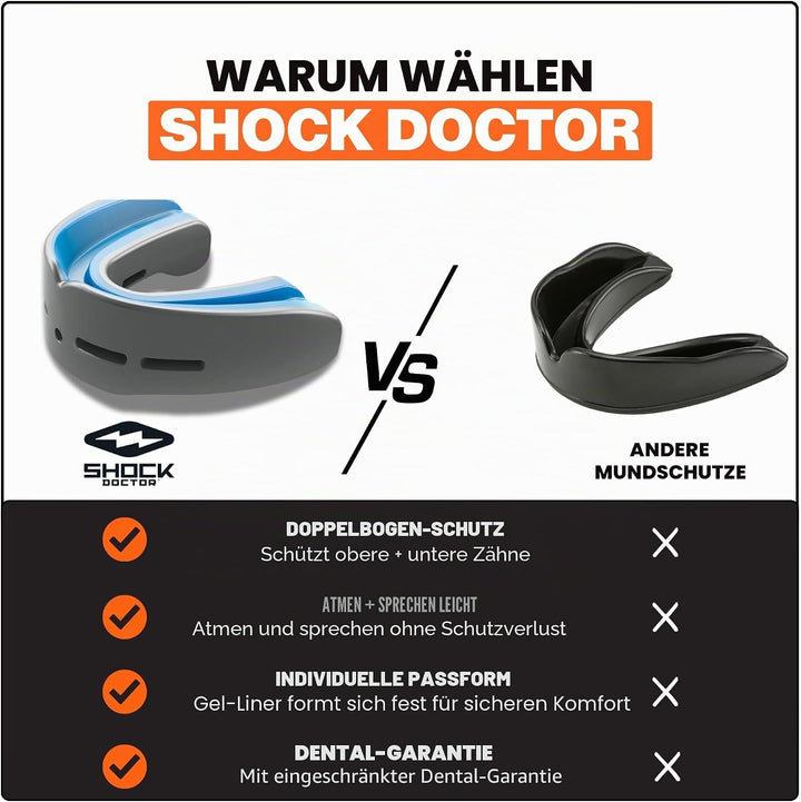 Shock Doctor Nano Double Mundschutz Double Zahnschutz Weiss, Double Zahnschutz Weiss