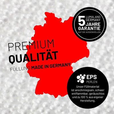 Lumaland Sitzsack Luxury 60x45cm | Microvelours Beanbag mit extra weichem & robustem Stoff | Für Erw