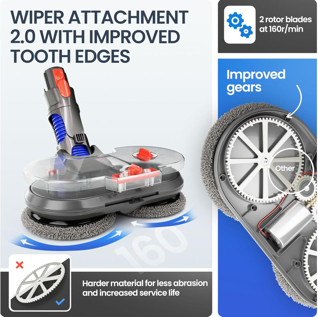 Dripl Wischaufsatz für Dyson V12 Staubsauger, Elektrischer Bodenwischer mit Abnehmbaren Wassertank u