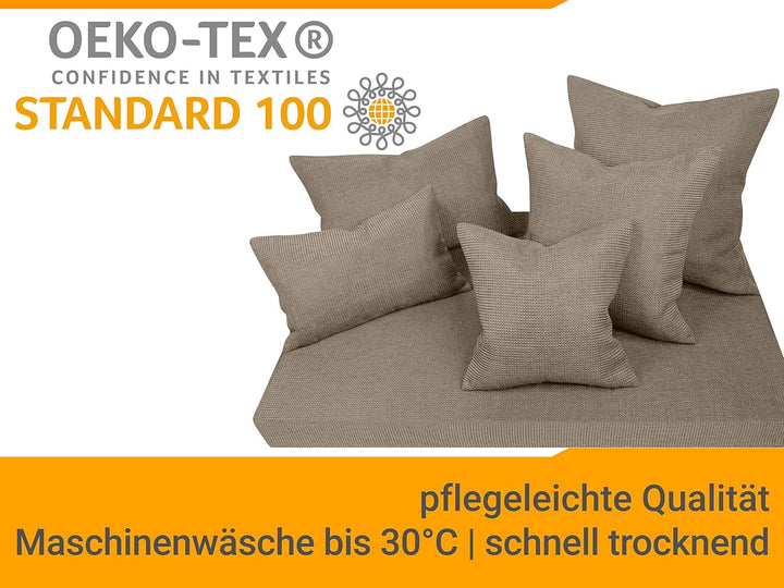 npluseins 2er Pack Kissenhüllen mit Struktur-Muster - Polsteroptik 617.767, 1 Pack (2 Stück) - Kisse