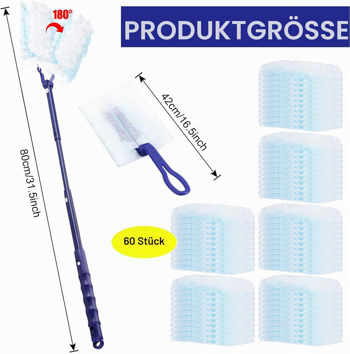 60 Stück für Swiffer Staubmagnet Nachfüllpack Set - Staubwedel, Duster Nachfüllpack für Swiffer mit