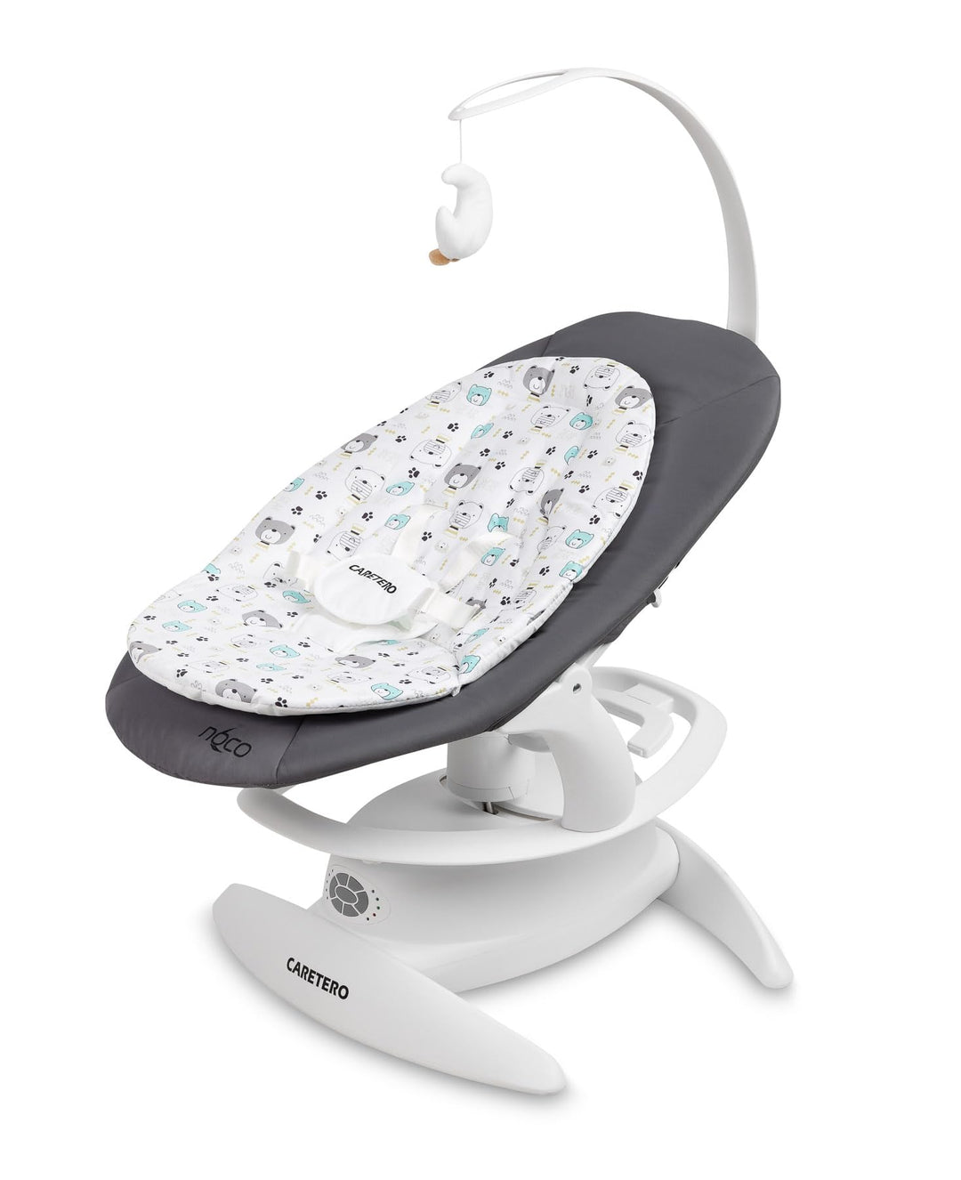 CARETERO - NOCO Baby Rocker - für Babys 0-12 Monate - mit Musik, 360° Drehsitz, verstellbarer Rücken