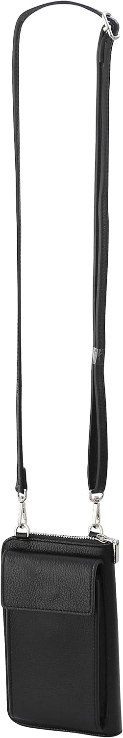 SH Leder Damen Handytasche Umhängetasche Geldbörse Multifunktion Beutel aus Echtleder Verstellbar Sc